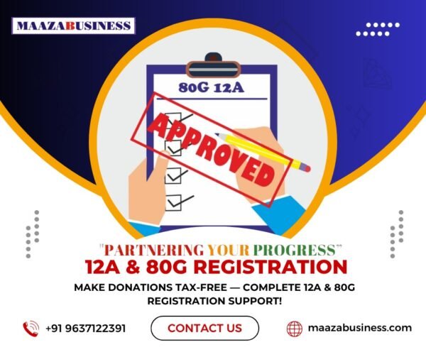 12-A & 80-G Registration( Government Charges extra if applicable)
