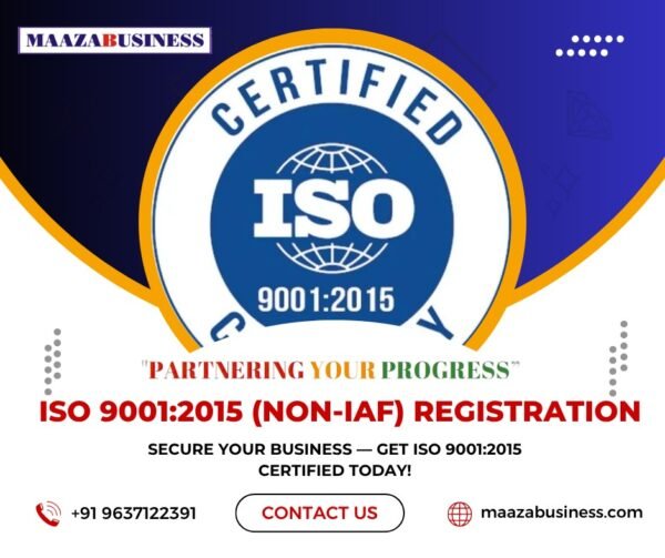 ISO Certification 9001:2015 (NON-IAF)( Government Charges  extra if applicable)
