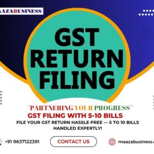 GST FILLING with 5-10 bills( Government Charges extra if applicable)