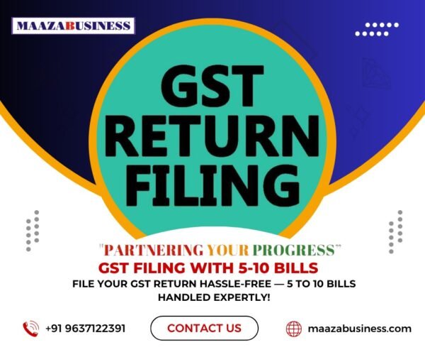 GST FILLING with 5-10 bills( Government Charges extra if applicable)