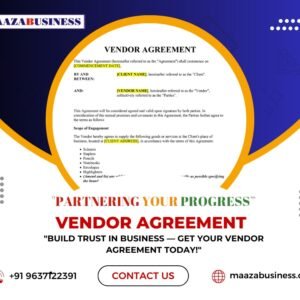 Legal Vendor Agreement(Government Charges extra if applicable)