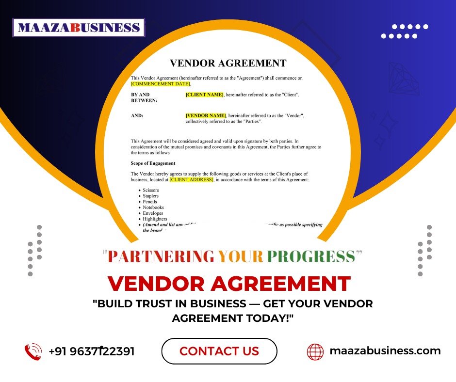 Legal Vendor Agreement(Government Charges extra if applicable)