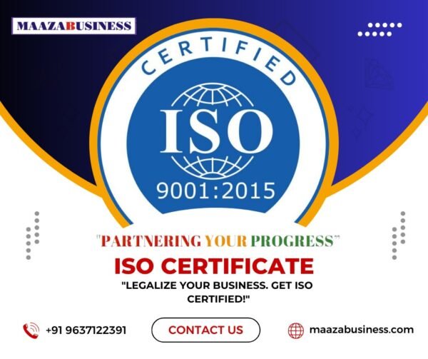 ISO 9001:2015(IAF)( Government Charges extra if applicable)