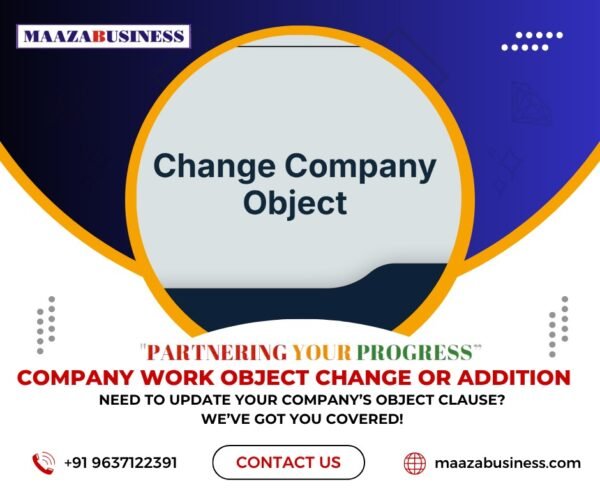 Company Work Object Change or Add ( Government Charges extra if applicable)