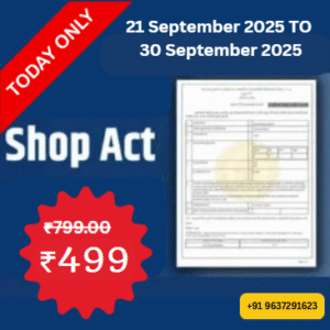 Shop  Act License( Government Charges extra if applicable)(TODAY OFFER)